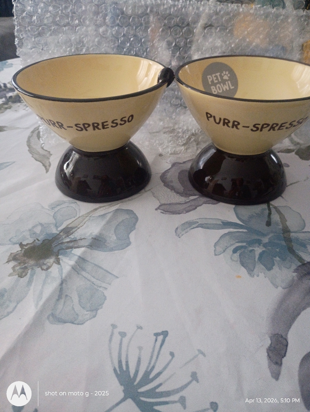 Espresso Meow-tini Ceramic CAT Bowls - Picture 2 of 5